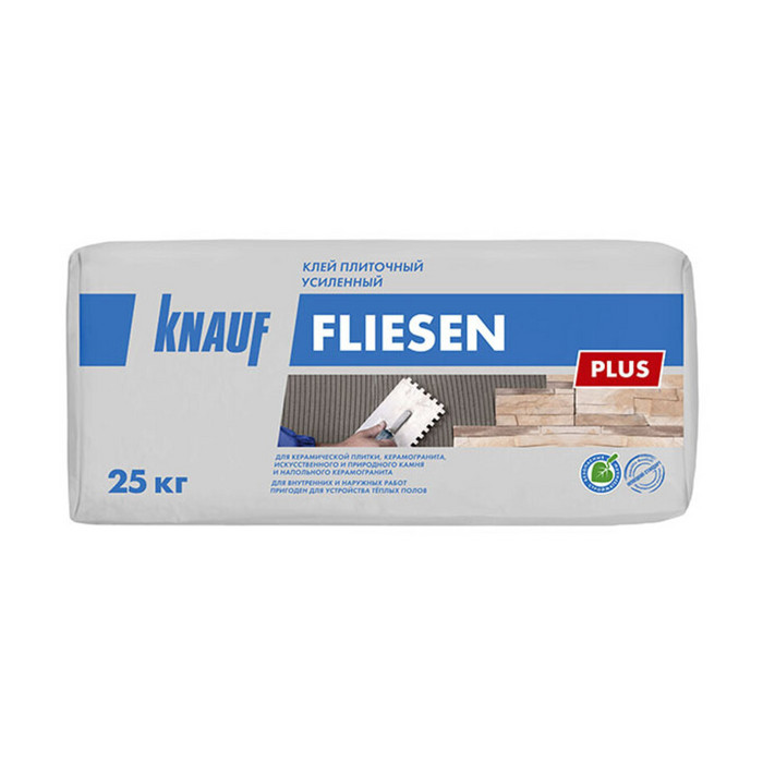 Клей для плитки/ керамогранита/ камня Knauf Флизен Плюс серый класс С1 25 кг